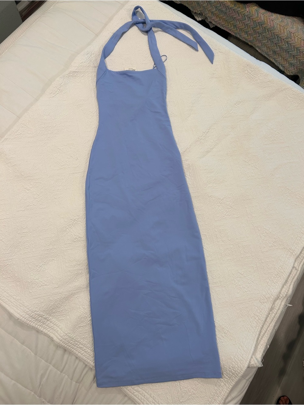 Aritzia Halter Midi Dress in Lavender Blue